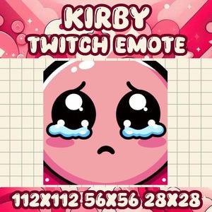 Kirby Sad Emote: Kawaii Chibi Icon für Twitch/Discord