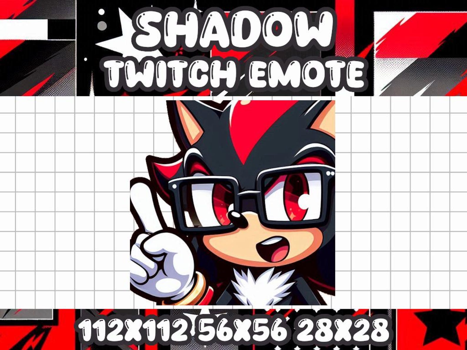 Shadow Nerd Emote: Chibi Gamer Icon Digital Download for Twitch Discord ...