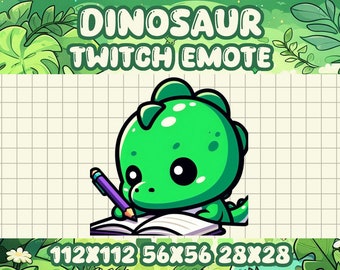 Emotes de notas de dinossauro verde para Twitch e Discord para transmissões ao vivo