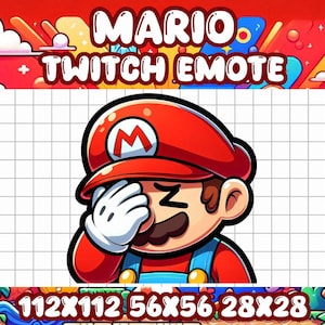 Mario Facepalm Emote für Twitch und Discord Gamer