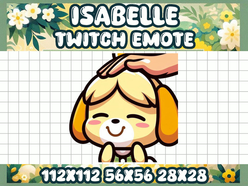 Isabelle Pet Emote | Kawaii Animal Crossing Icon for Twitch and
