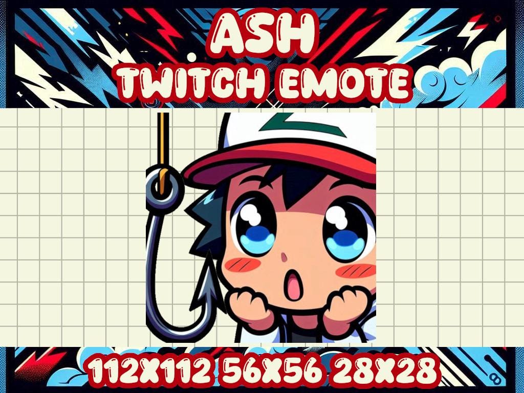 Ash Ketchum Baited Emote | Twitch & Discord Reaction Icon - Etsy