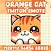 Orange Tabby Cat Blush Emote for Twitch Discord Gamer Chats | Love Simp ...