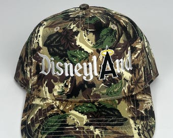 Disneyland Angels Camo Hat: Embroidered LA Baseball Cap-Dad hat