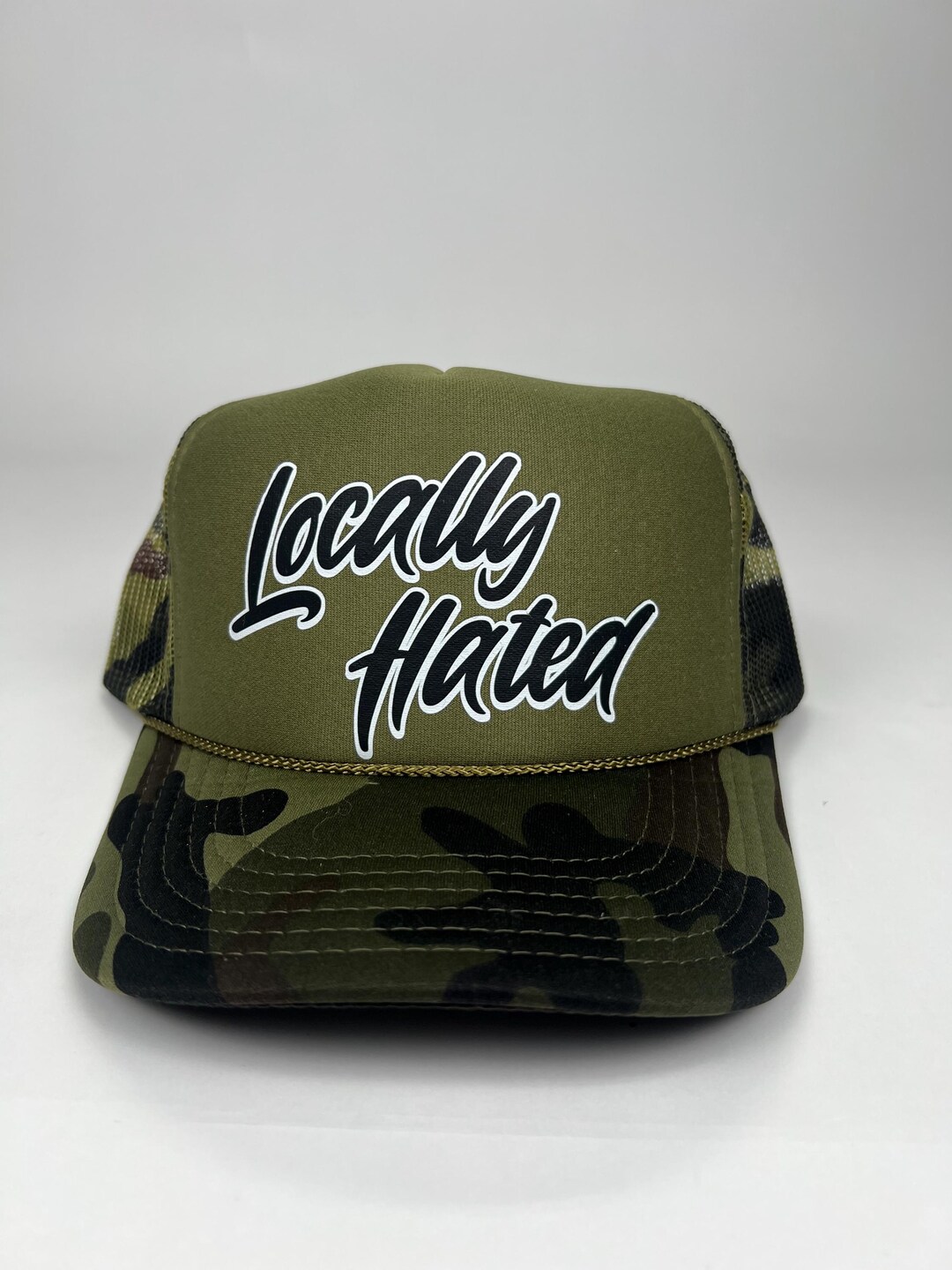 Locally Advanced Cap Camo Trucker Hat: Locally Hated Embroidered Snapback Hunting Cap-feral ...
