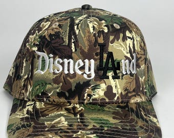 Disneyland LA Dodger Hat: Embroidered Camo Baseball Cap- Dad hat