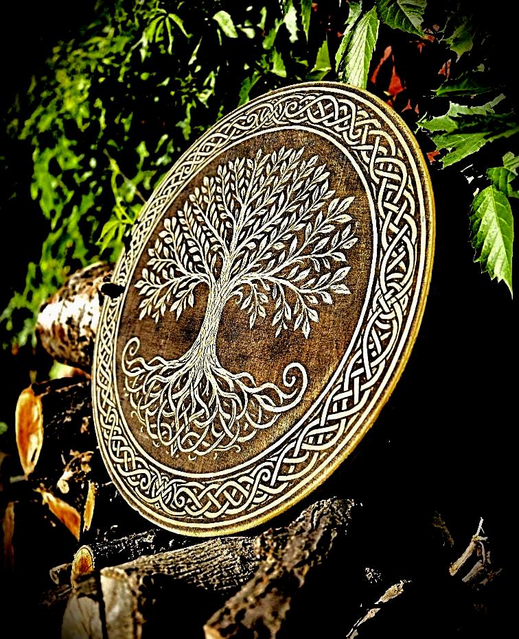 Engraved Tree of Life Wood Shield: Celtic Viking Wall Decor - Etsy
