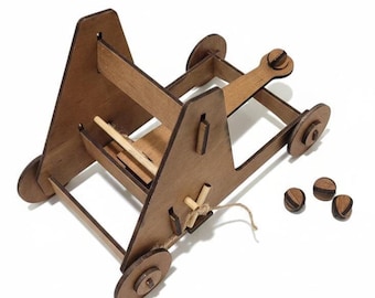 DIY Wooden Toy Catapult Kit: STEM Engineering Model