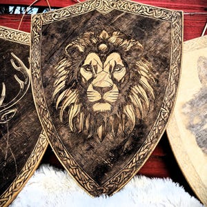 Customizable Shield Laser Engraved Wooden Shield: Custom Coat of Arms, Medieval Decor - Etsy