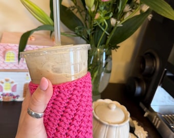 Funda para bebidas de ganchillo