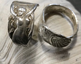 Mermaid sterling silver wrap ring