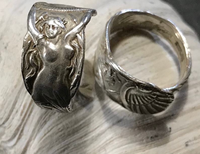 Mermaid sterling silver wrap ring image 1