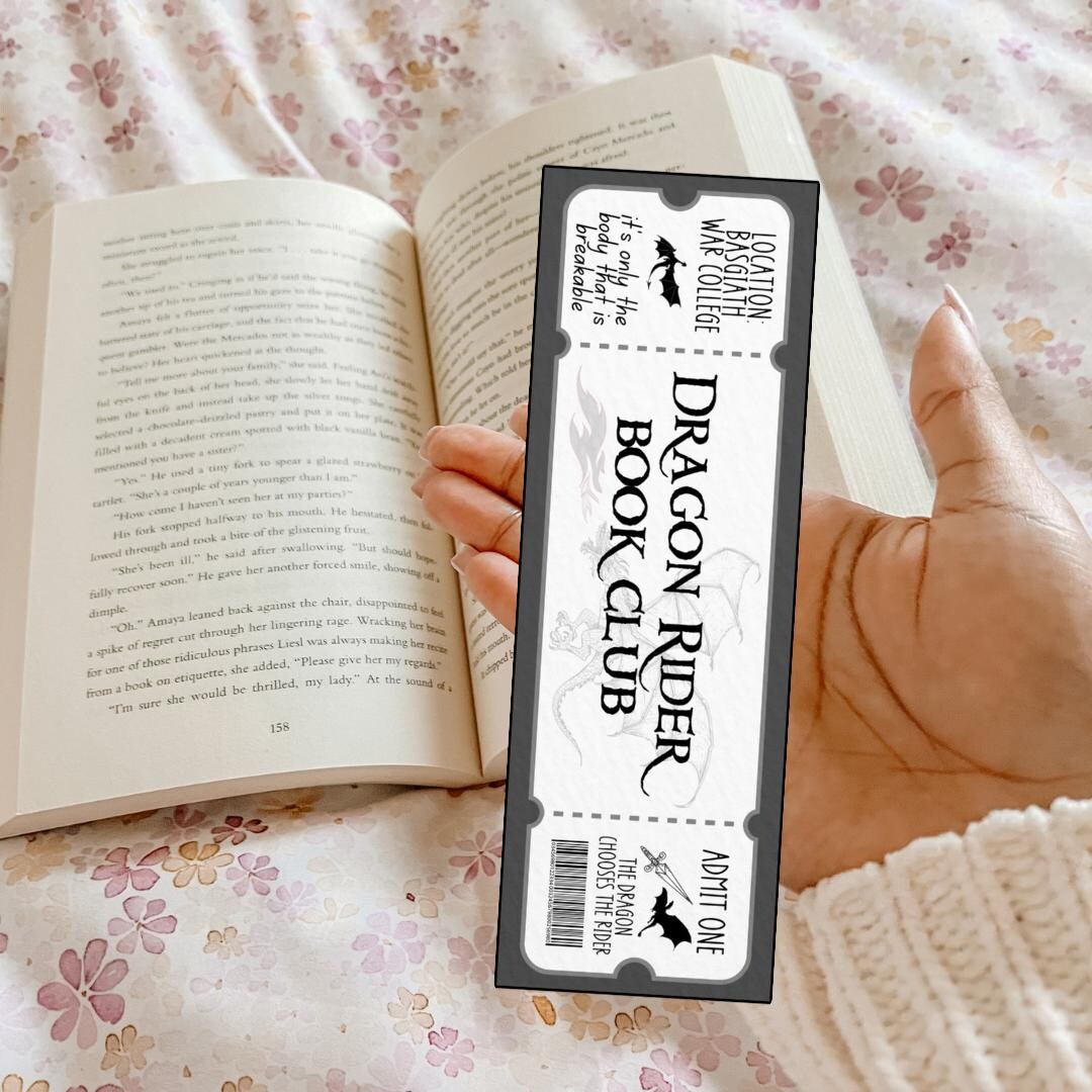 Fourth Wing Dragon Rider Book Club Bookmark Sparkle Finish Fully ...