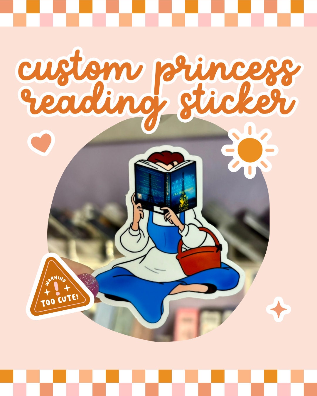 Custom Princess Reading Sticker Make Your Own Princess Sticker Water