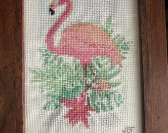 Floral Flamingo Cross Stitch Pattern PDF – Beginner-Friendly Spring Embroidery Design, Instant Download Craft Tutorial