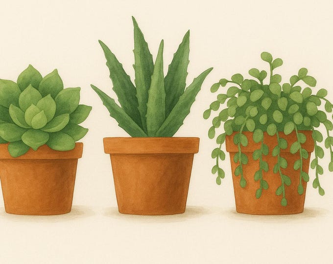 Featured listing image: Plant Bundle Cross Stitch Pattern PDF, Succulent & Leaves Embroidery Design, Instant Download, Modern Botanical Needlecraft Chart