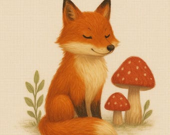 Woodland Fox Cross Stitch PDF Pattern, Cute Animal Embroidery Design, Instant Download, DIY Needlework Craft, Nature Inspired Stitching Art