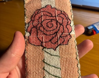 Religious Bookmark Personalized Cross-Stitch Rose & Scripture Handmade Keepsake Gift for Readers