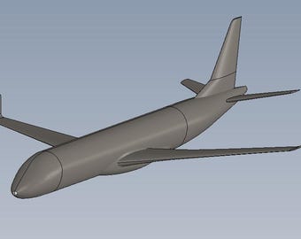 Modelo 3D del avión Embraer E190 - Archivo STEP de tamaño completo, para CFD, impresión 3D, etc.