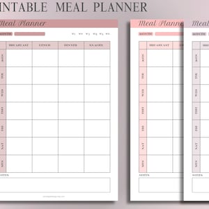 Meal Planner Printable Weekly Meal Plan Template 7 Day Meal Plan ...
