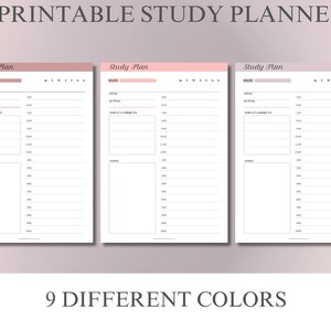 Printable Fillable Study Planner, Simple Student Plan, Weekly Daily ...