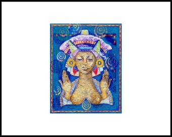 Art to Go, Blue Goddess: High resolution Instant Download in two sizes, 8.5 x 11 and 11 x 14, ready for framing