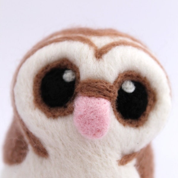 SALE Barn Owl Needle Felted Owl Brown Owl Decoration, Felt Bird Ornament, Felt Owl