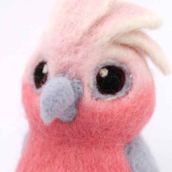 Special Order for Elle Galah Cockatoo Rose Breasted Cockatoo Needle Felted Bird Pet Portrait