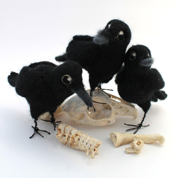 Needle Felted Crow Etsy