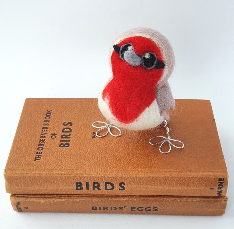 Needle Felted Robin Bird, Red Breasted European Robin image 3