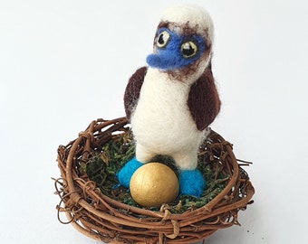 Sale Needle Felted Blue Footed Booby Bird Ornament