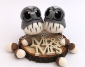 Grey Owl Wedding Cake Topper Mini Bird Wedding Cake Topper