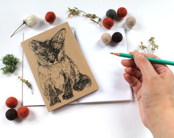 A6 Fox Notebook With Kraft Cover Plain Pages Blank Notebook