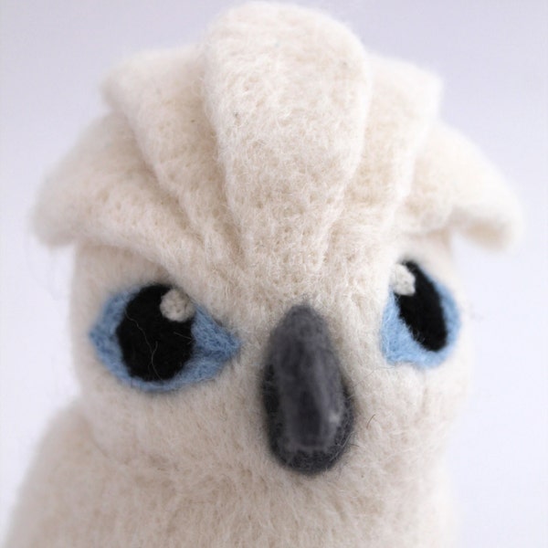Cockatoo Needle felted Bird White Umbrella Cockatoo Felt Pet Bird