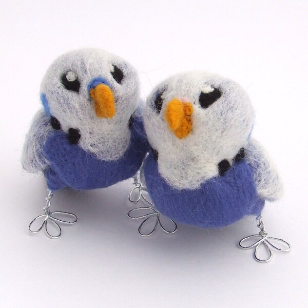 Sale Female Budgie Needle Felted Bird Dark Blue Pet Budgerigar 1 Supplied