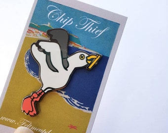 Seagull Hard Enamel Pin Chip Thief