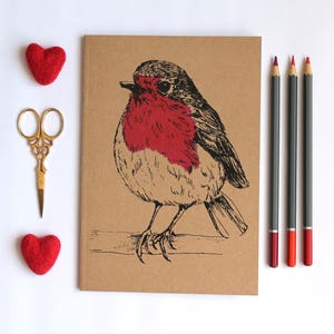 A5 Robin Notebook A5 Plain Kraft Notebook Blank Notebook