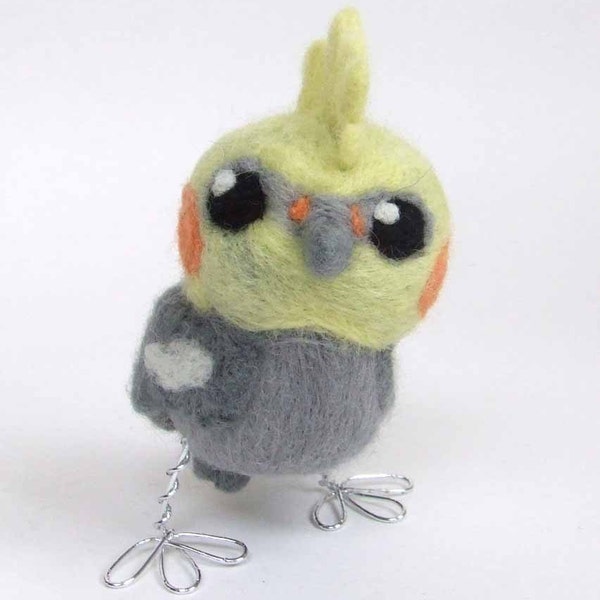 Needlefelted Bird Punky Cockatiel Real Bird Needlefelted Tweet