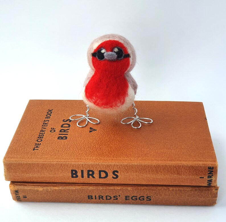 Needle Felted Robin Bird, Red Breasted European Robin image 1