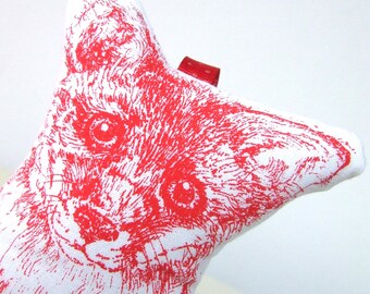 Red Fox Lavender Sachet Hand printed Fox Lavender bag