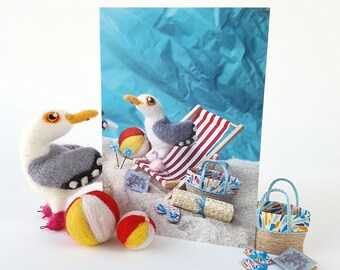 Seagull Greetings Card, Blank Card, A6 Christmas Card, Birthday Card, Just Beacuse