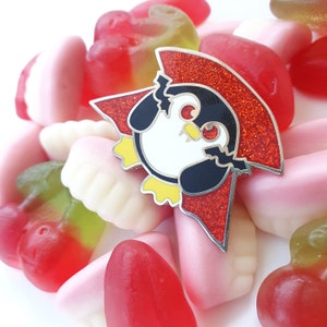 Vampire Penguin Pin, Enamel Penguin Pin, Penguin Badge, Cute Pin, Lapel Pin, Halloween Pin