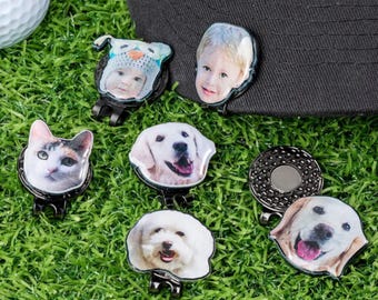Custom Golf Marker with Photo, Picture Golf Ball Marker Magnetic Hat Clip, Golf Accessory for Men & Women, Personalized Gift for Golf Lovers