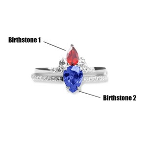 Personalized Birthstone Ring Set, Customized Birthmonth Ring for Mom ...