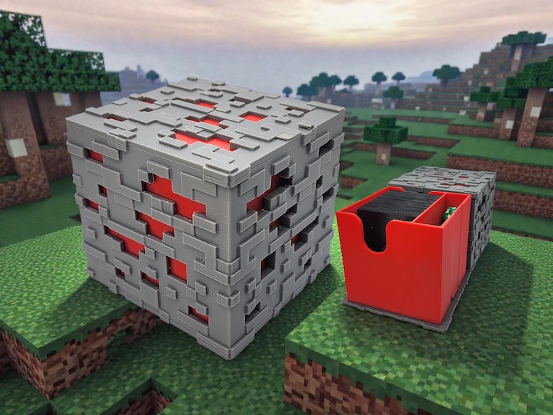 Redstone Box Thing Minecraft Redstone Ore Deck Box | 100+ Card TCG Storage for MTG ...