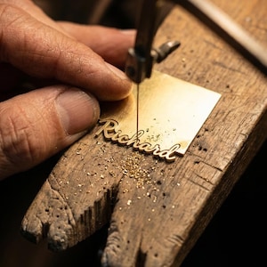 Pulsera con nombre personalizado / Joyería con nombre en oro personalizado / Pulsera con nombre escrito a mano / Regalo para él o ella / Joyería minimalista personalizada