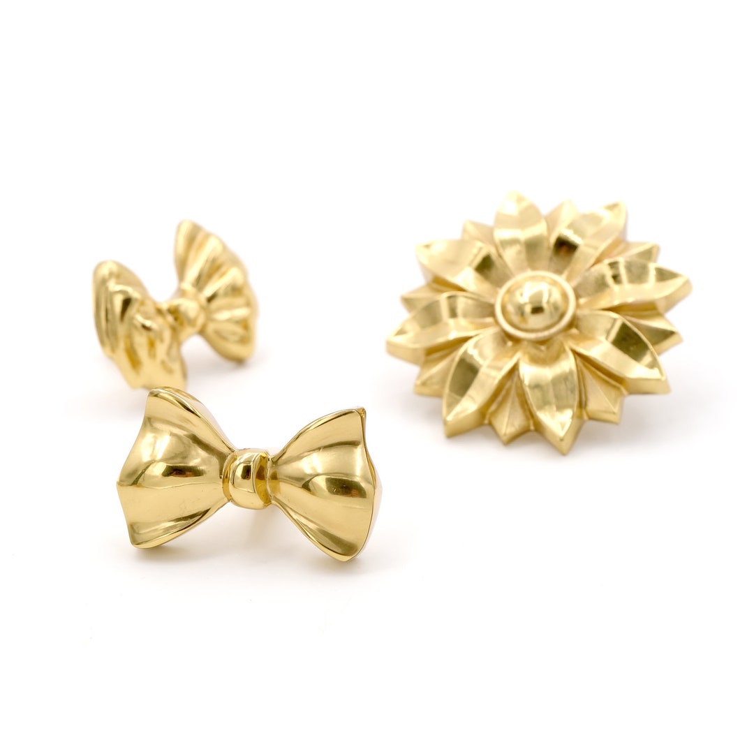gold bow dresser pulls Bow Shape Cabinet Knobs