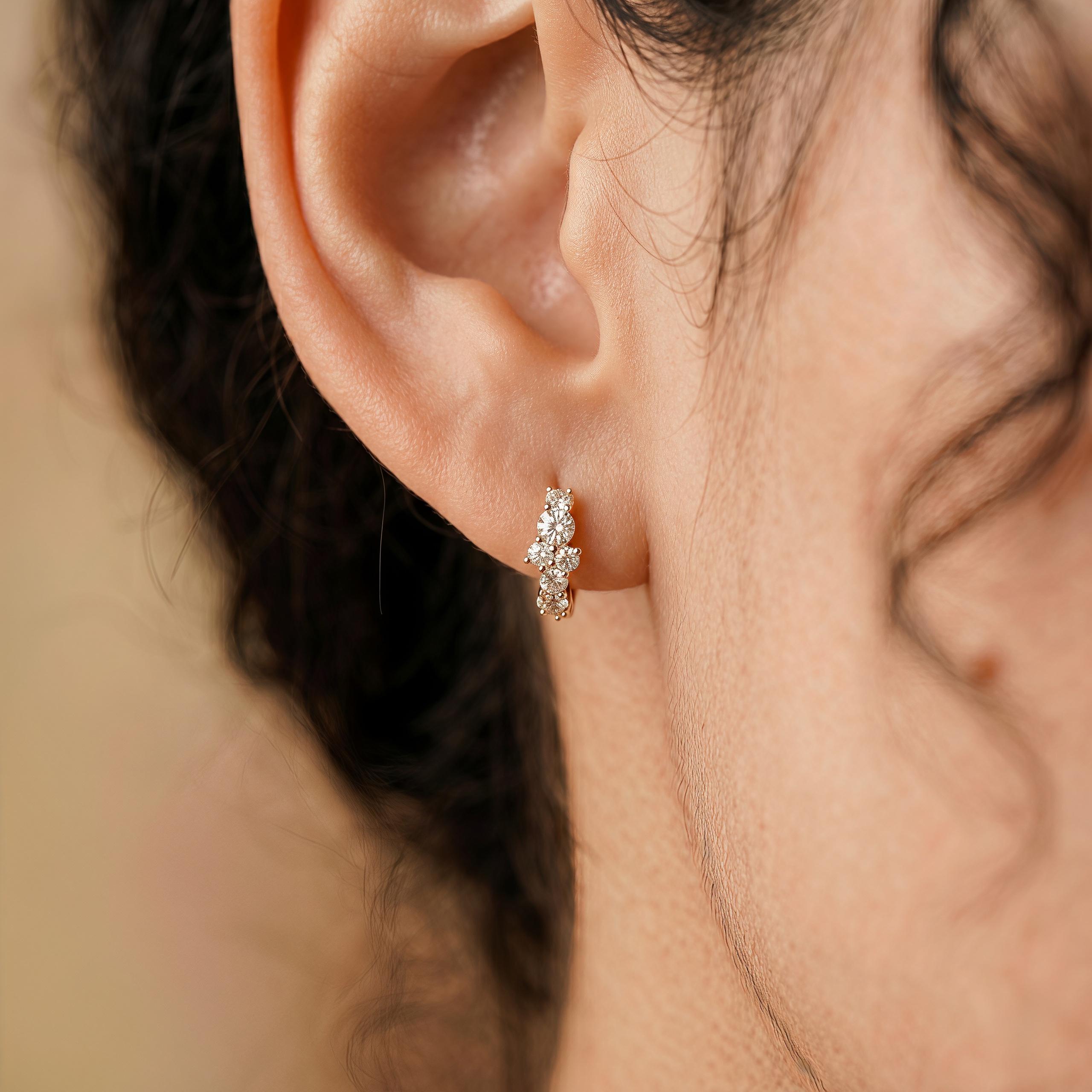 Mini Diamond Hoops - Etsy