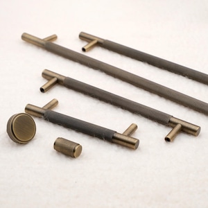 Antique Gold Knurled Brass Pulls | Antique Brass Handles | Kitchen Cabinet Pulls | Wardrobe Pulls | Interior Door Pulls | Appliance Pulls