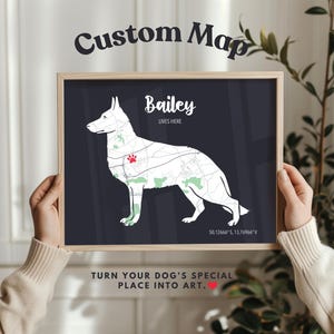 Personalisierte Hundekarte mit Namen & besonderem Ort – Einzelstück für Hundeliebhaber
